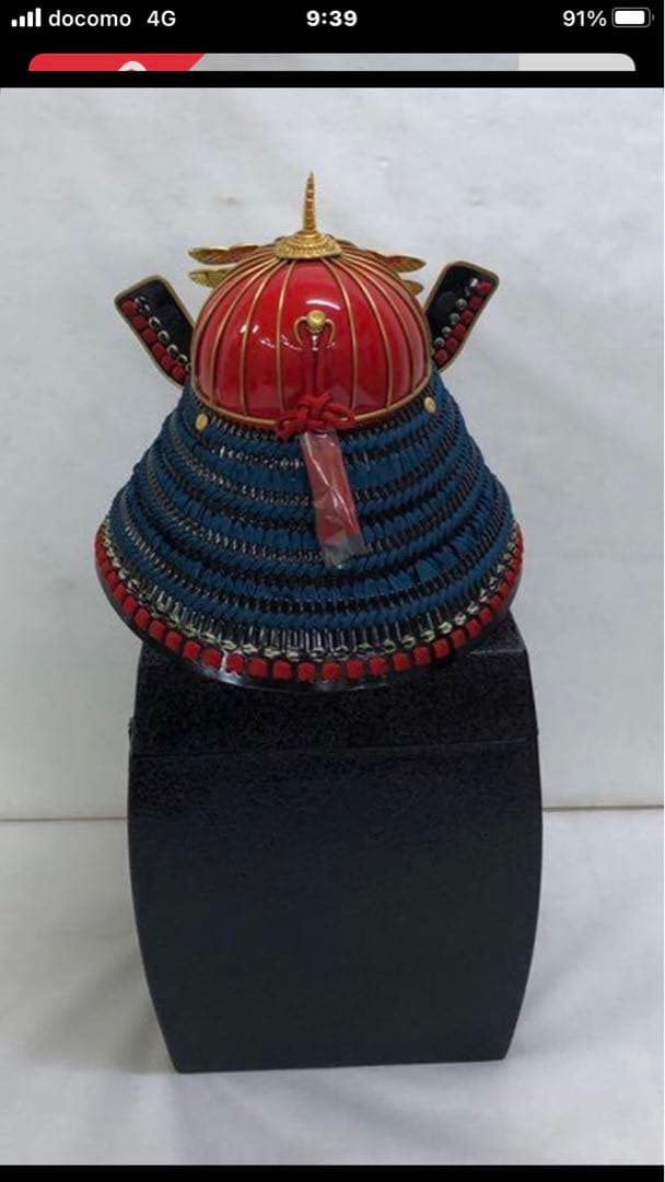 ニ武将samurai 赤備えトンボ　三日月兜　armor 五月人形