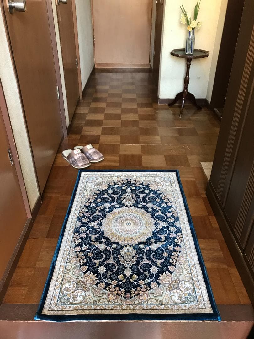 225万ノット、超高密度織！本場イラン産 絨毯 60×90cm‐201601