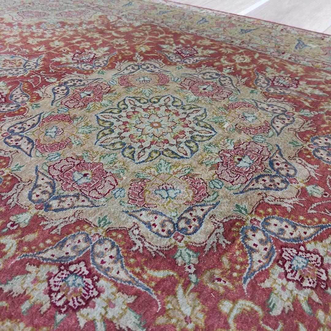 Y3295 高級ペルシャ絨毯 クム産 シルク100% 手織り110万ノット