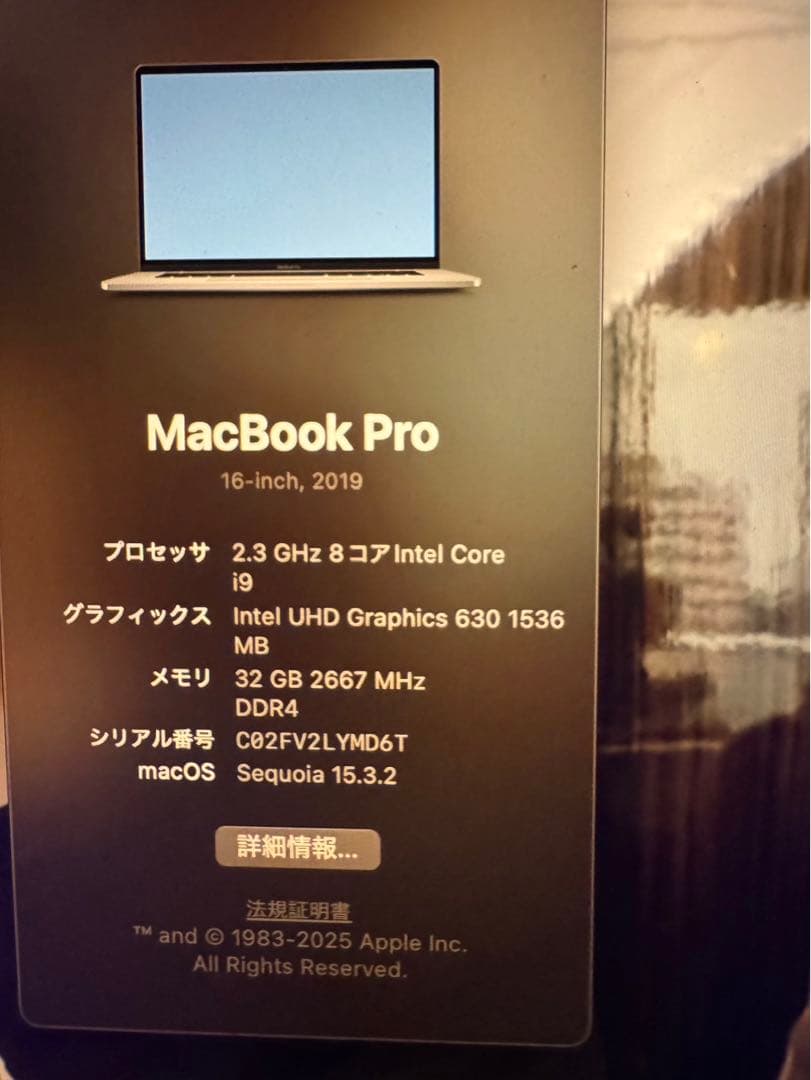 MacBook Pro 16インチ,2019 32GB A2141