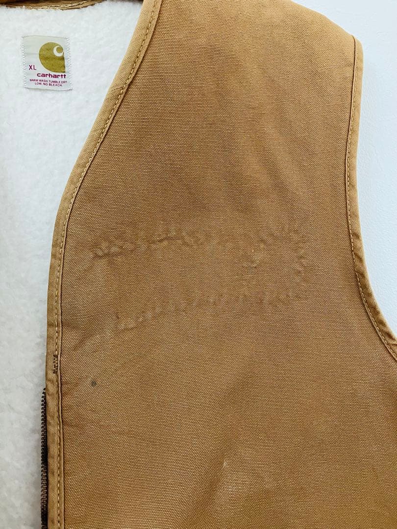 70's carhartt 初期ダッグベストSCOVILLジップ　裏ボアライナー