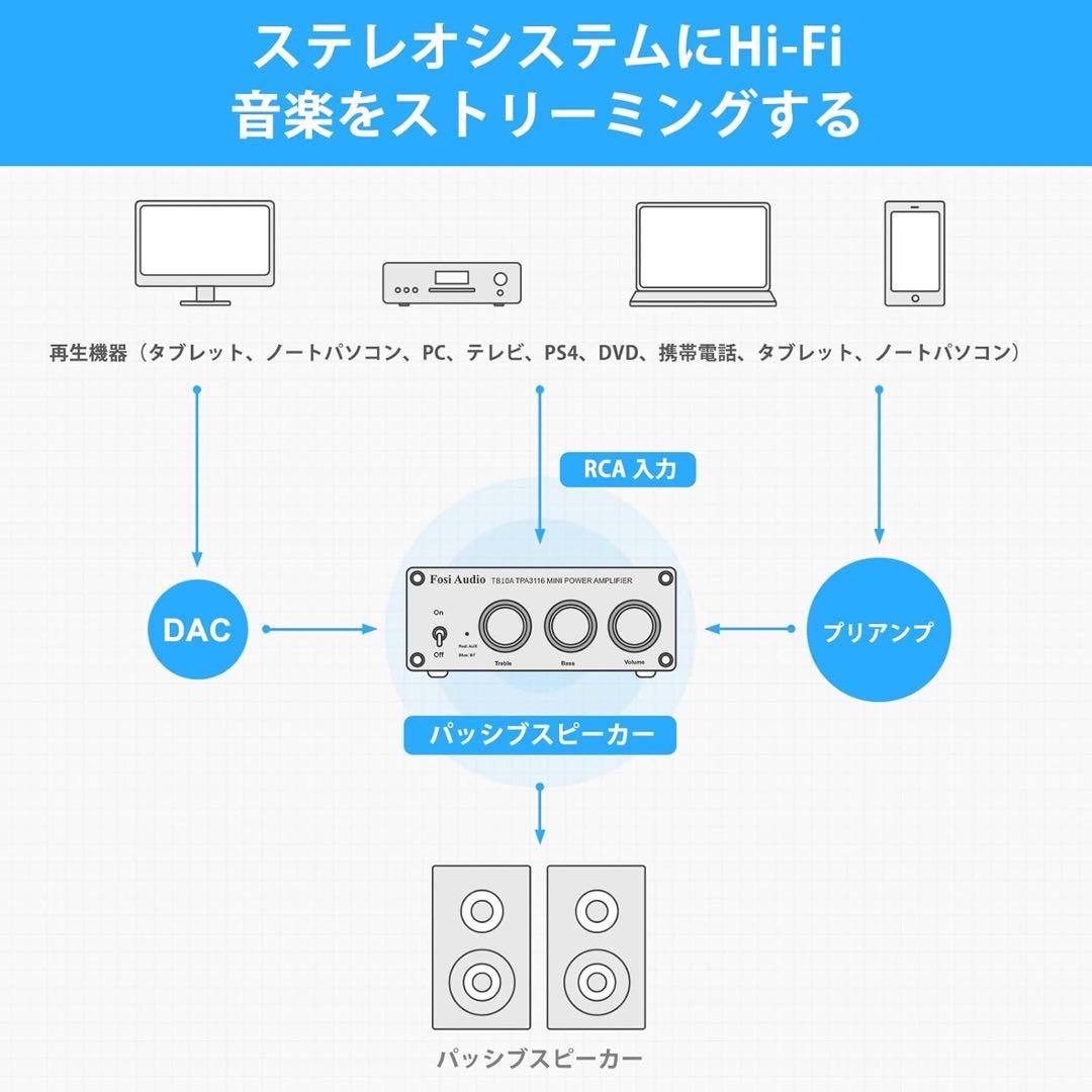 Fosi Audio TB10A TPA3116 パワーアンプ