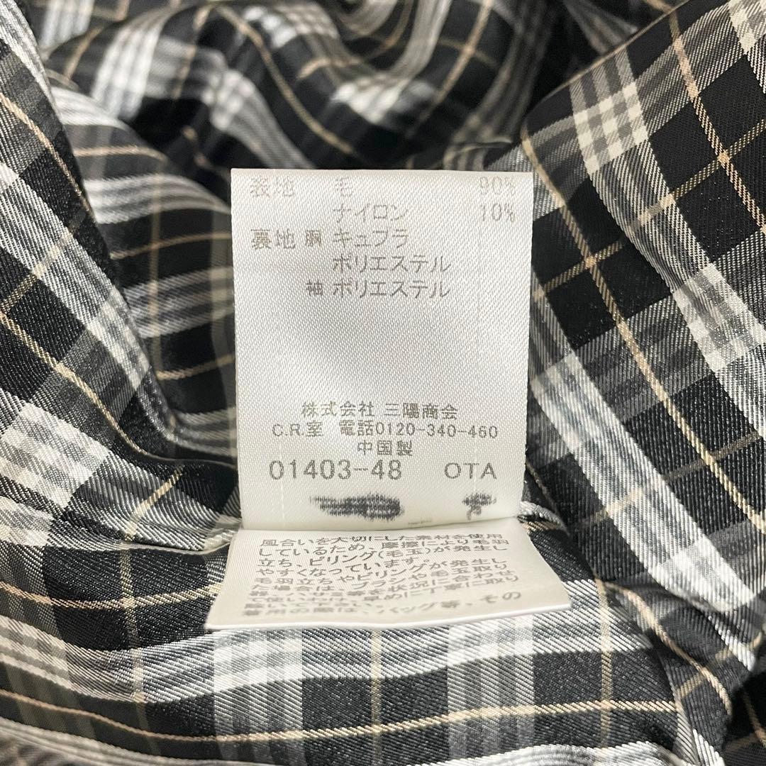 BURBERRY バーバリー ノバチェック ウール コート ブラック 38 M