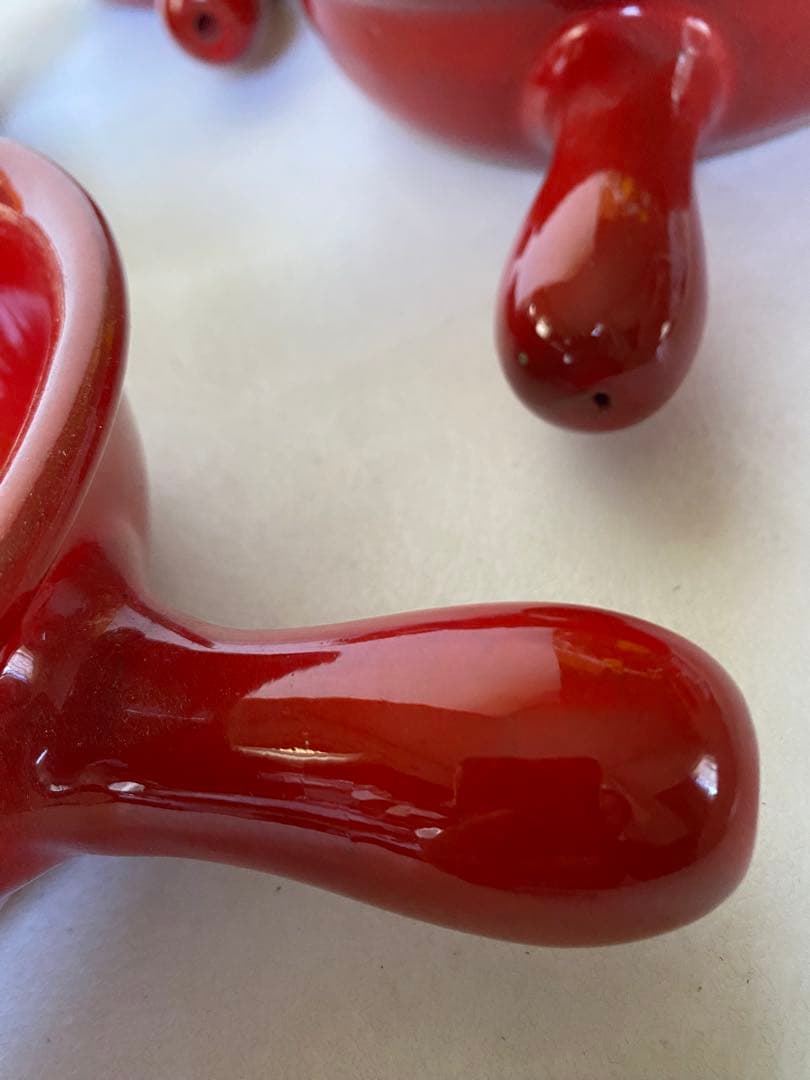 片手　キャセロール鍋　4個　レッド　未使用　赤