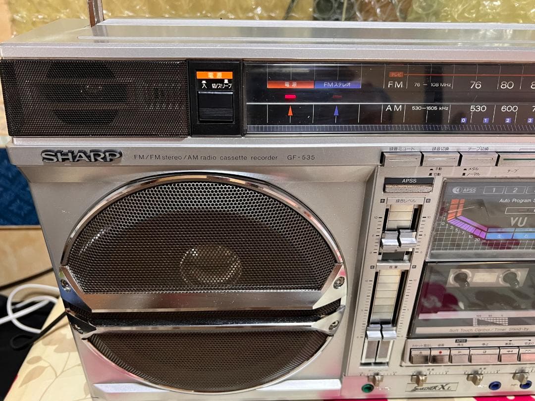 シャープ 大型ラジカセ サーチャー GF-535 完動品 当時カタログ付き