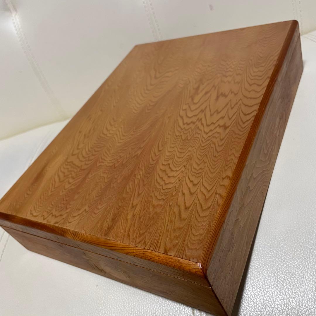 屋久杉工芸 書道具 硯箱 文箱 筆箱 木箱 千年の齢 二段