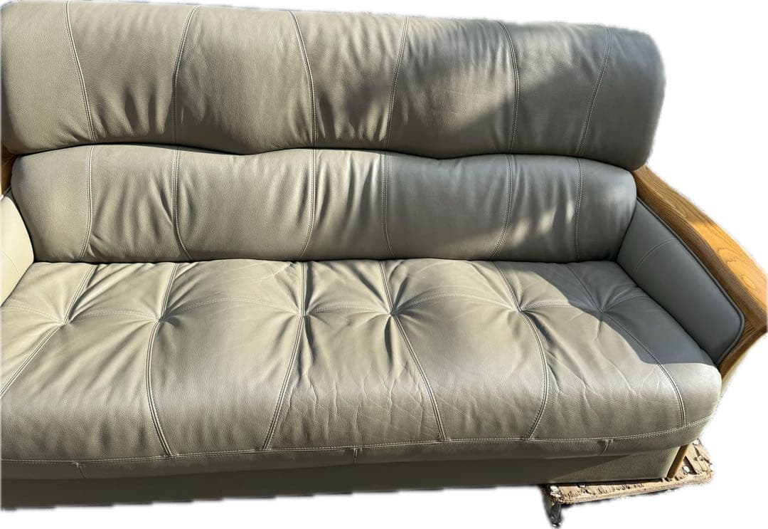 ② 浜本工芸 レザーソファ MADE IN JAPAN 本革張りソファ ３人掛け