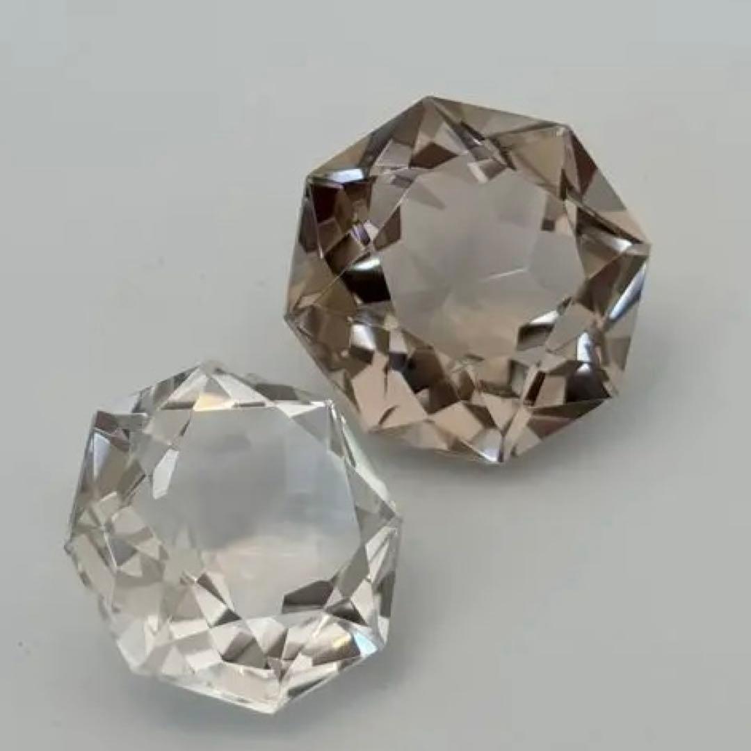 高品質/ダイヤモンドファセットカット/スモーキークォーツ/水晶