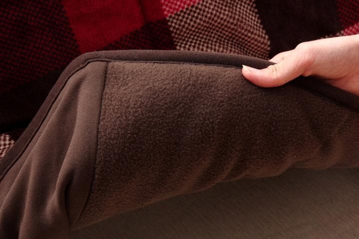 ◯省スペースこたつ薄掛け布団単品赤チェック柄 ローズ　180×220cm