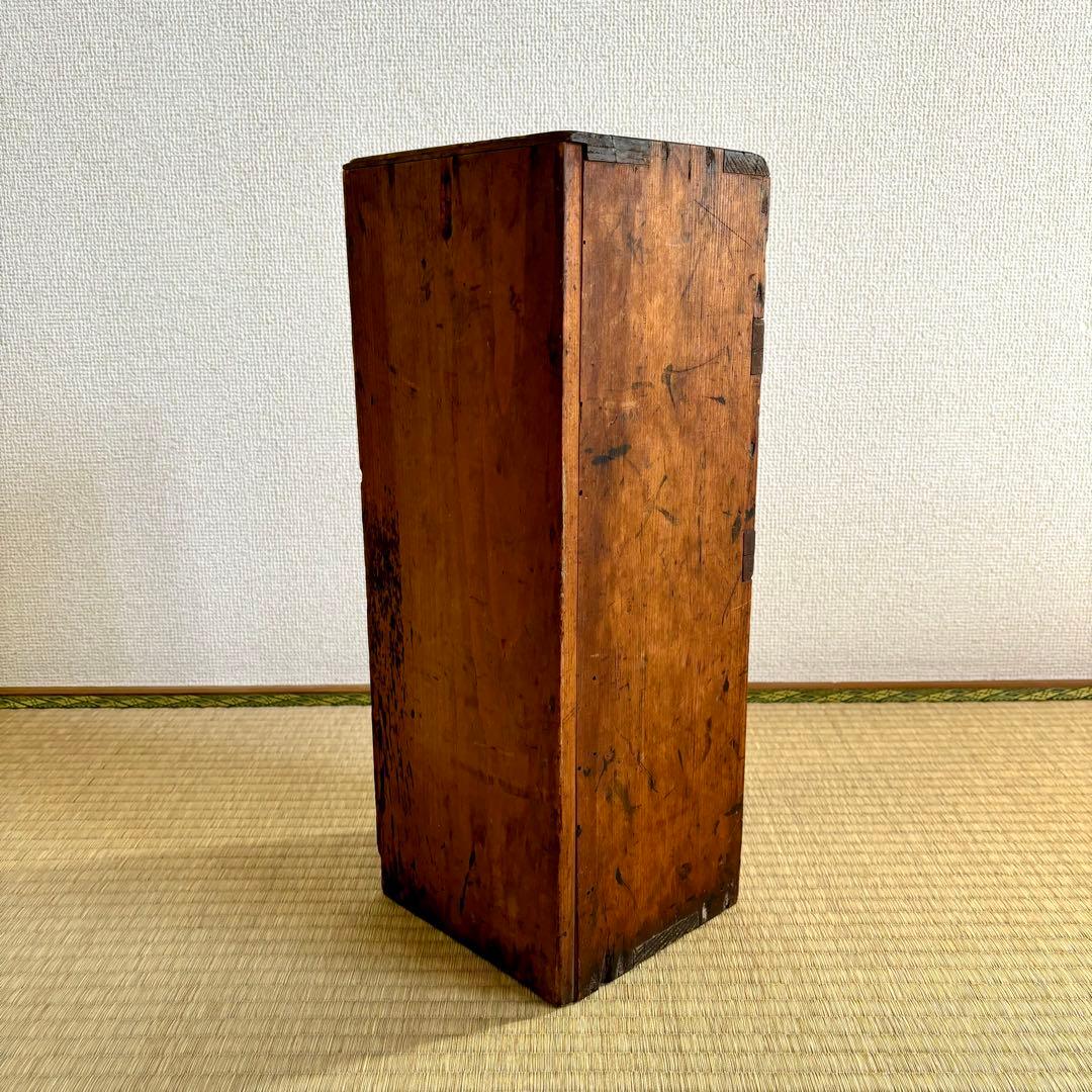 古い　葉書入れ　郵便入　小物入れ　小引き出し　明治　戦前　古民芸　古民具　古家具