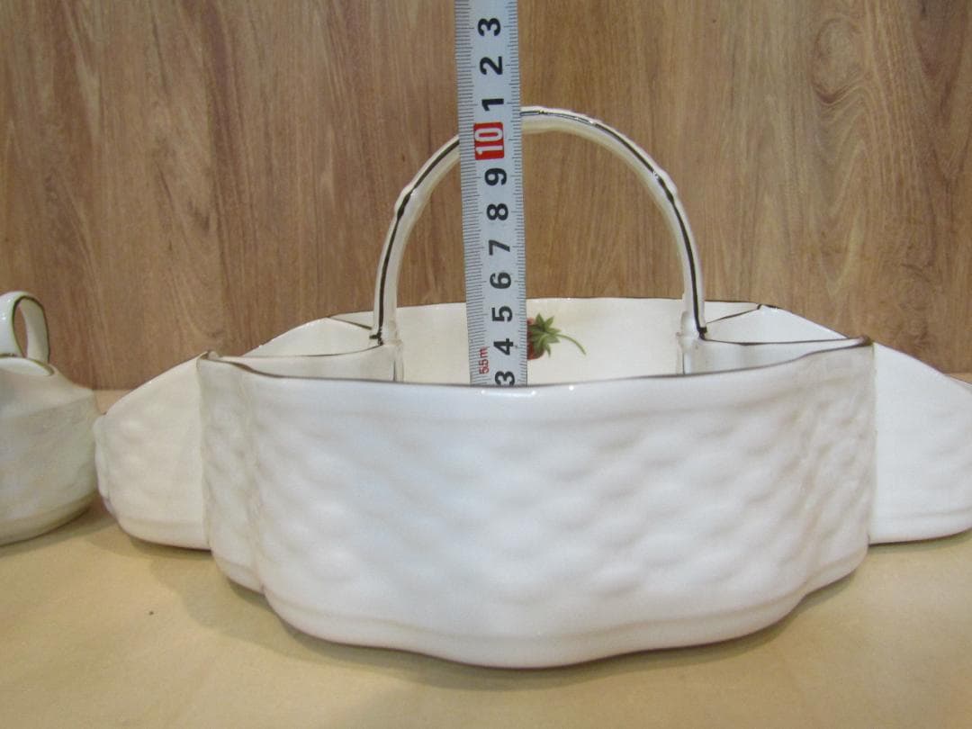 イギリス　コールポート　アンティーク　ストロベリーバスケット