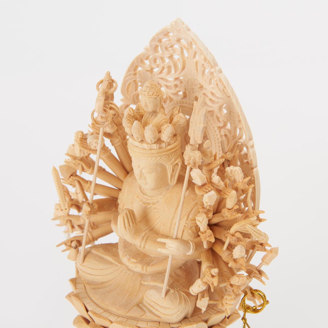 桧　2寸　千手観音　仏像 #042