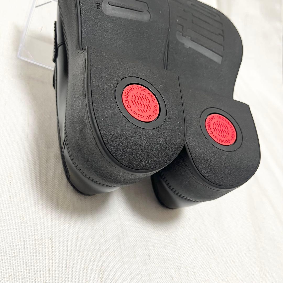 【極美品】fitflop レザー　厚底　ローファー　HY2 軽量　黒　23cm