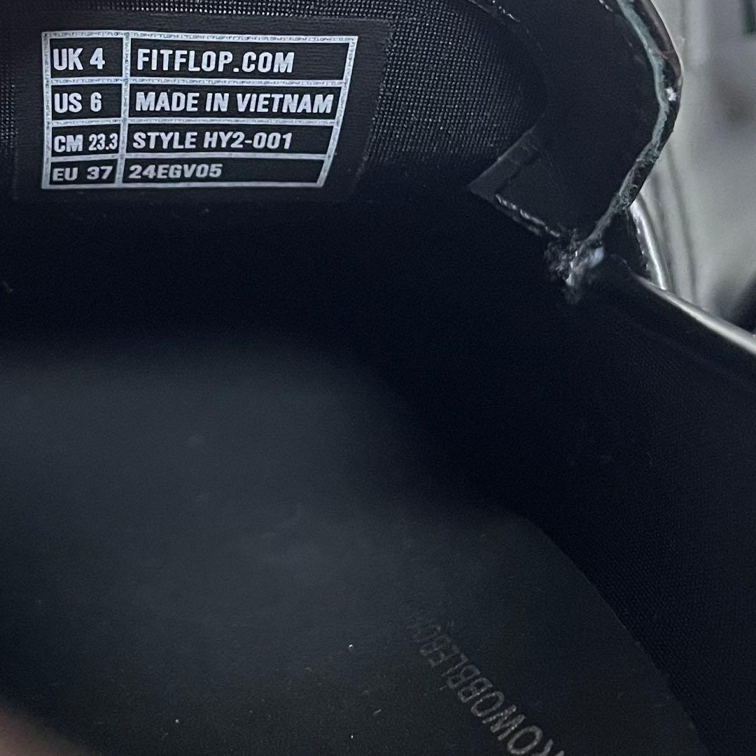 【極美品】fitflop レザー　厚底　ローファー　HY2 軽量　黒　23cm