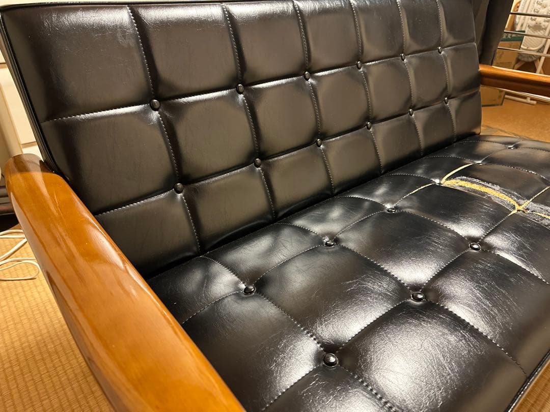 カリモク60 Kチェア 2シーター　座面ジャンク