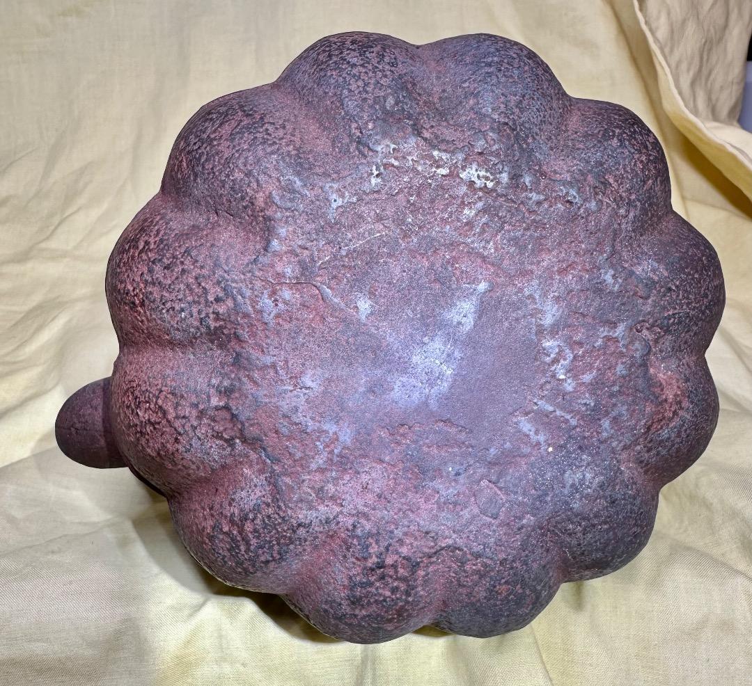 砂鉄・龍文堂鉄瓶・かぼちゃ型・銅手・銅蓋