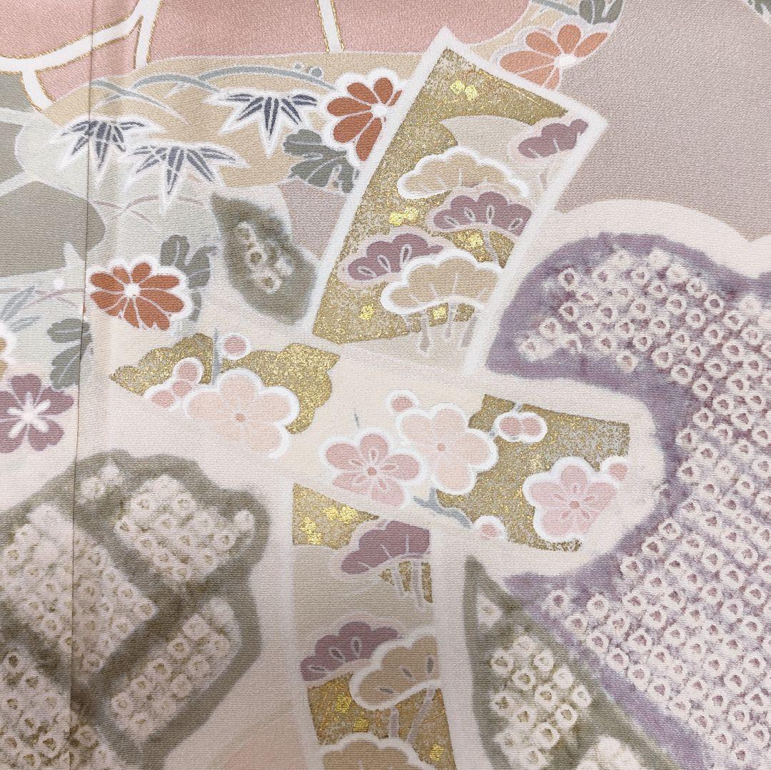 ❰6542❱ フルセット　色留袖　松竹梅　絞り　袋帯　帯締め　帯揚げ　正絹　着物