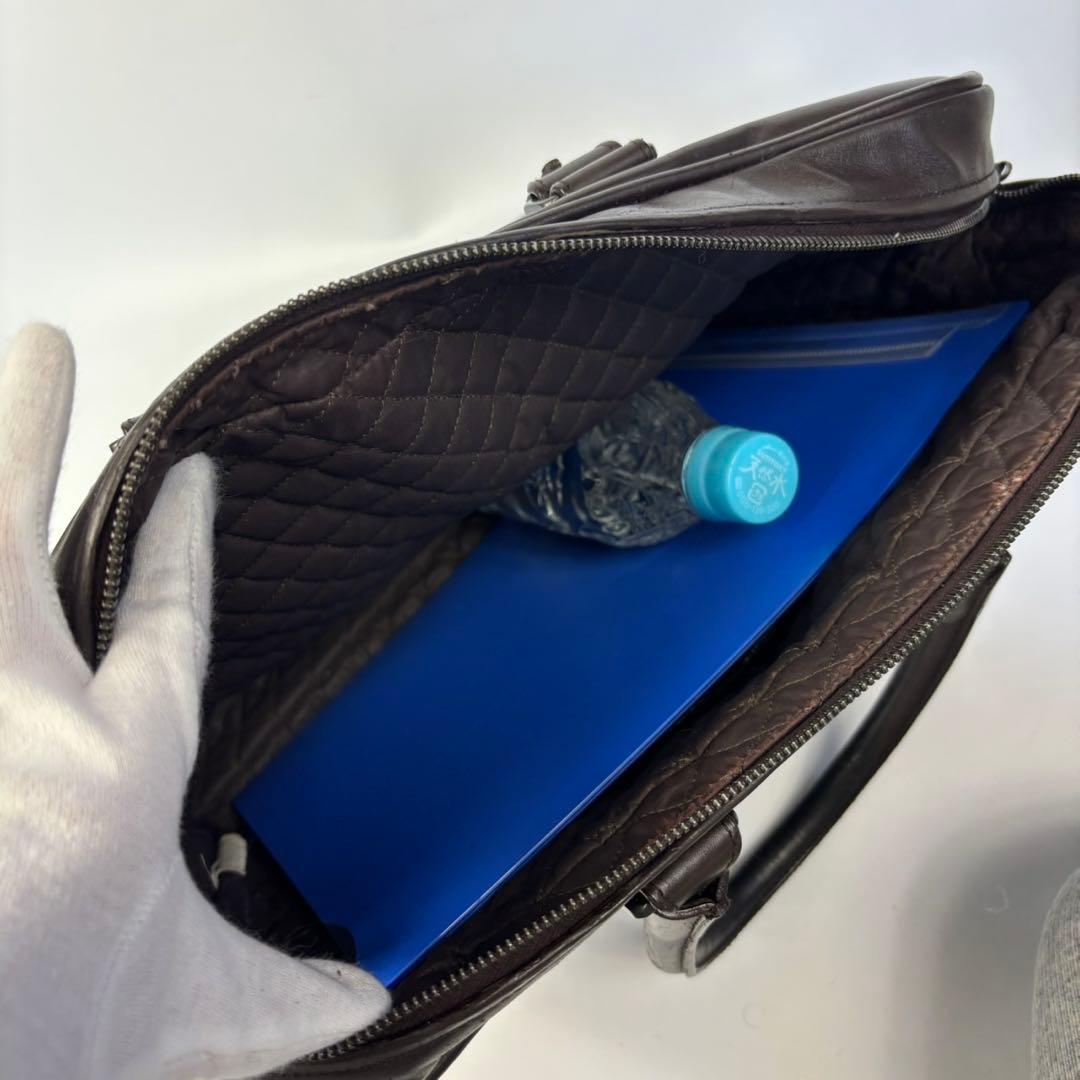 ボッテガヴェネタ　ビジネスバッグ　イントレチャート　レザー　ブラウン　A4可能