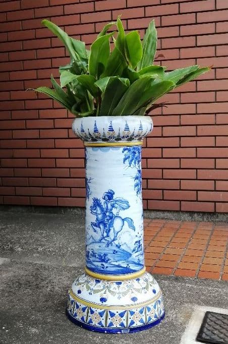 未使用　スペイン　タラベラ焼　アンティーク　フラワースタンド　傘立