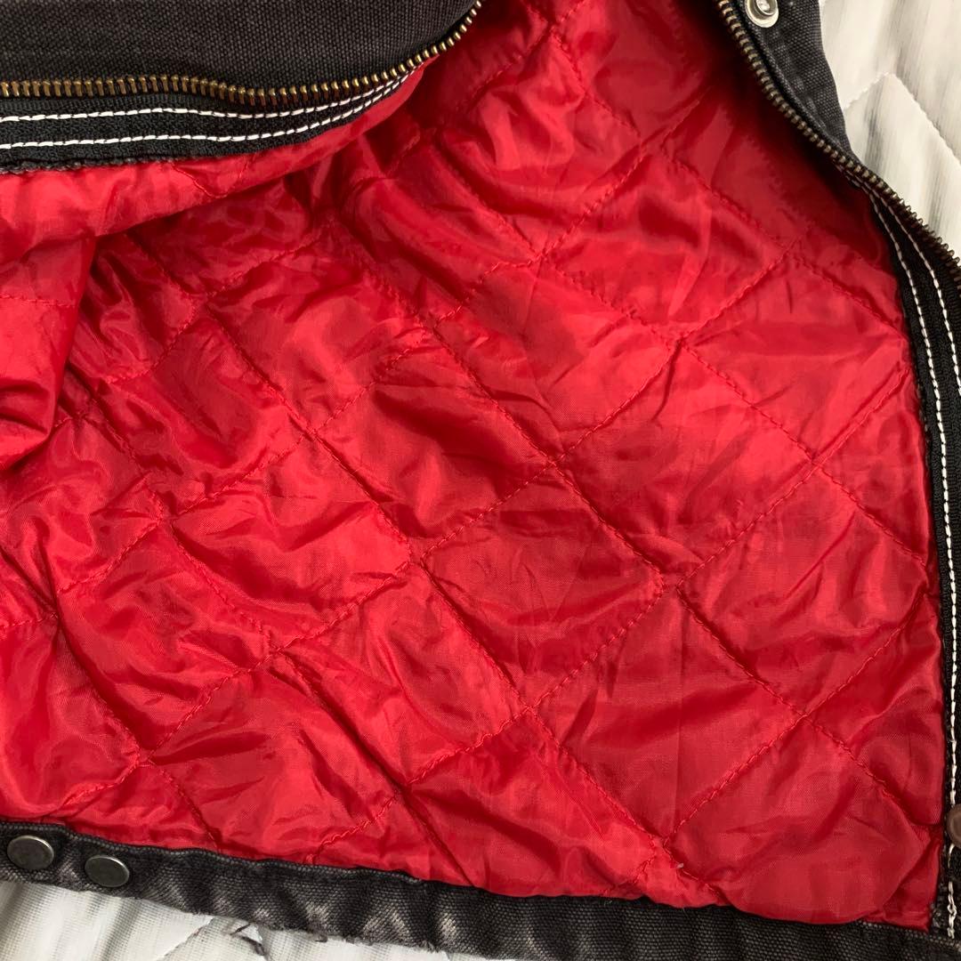 90s USA製　カーハート オーバーオール ブラック　キルティング