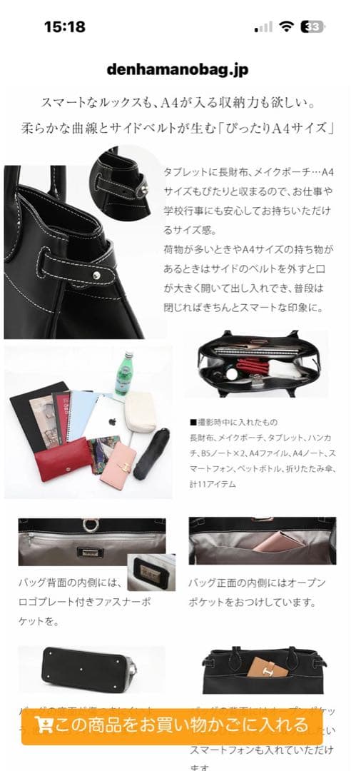 【極美品】傳濱野　クラシックトート（皇室御用達の濱野家Web限定バッグ)