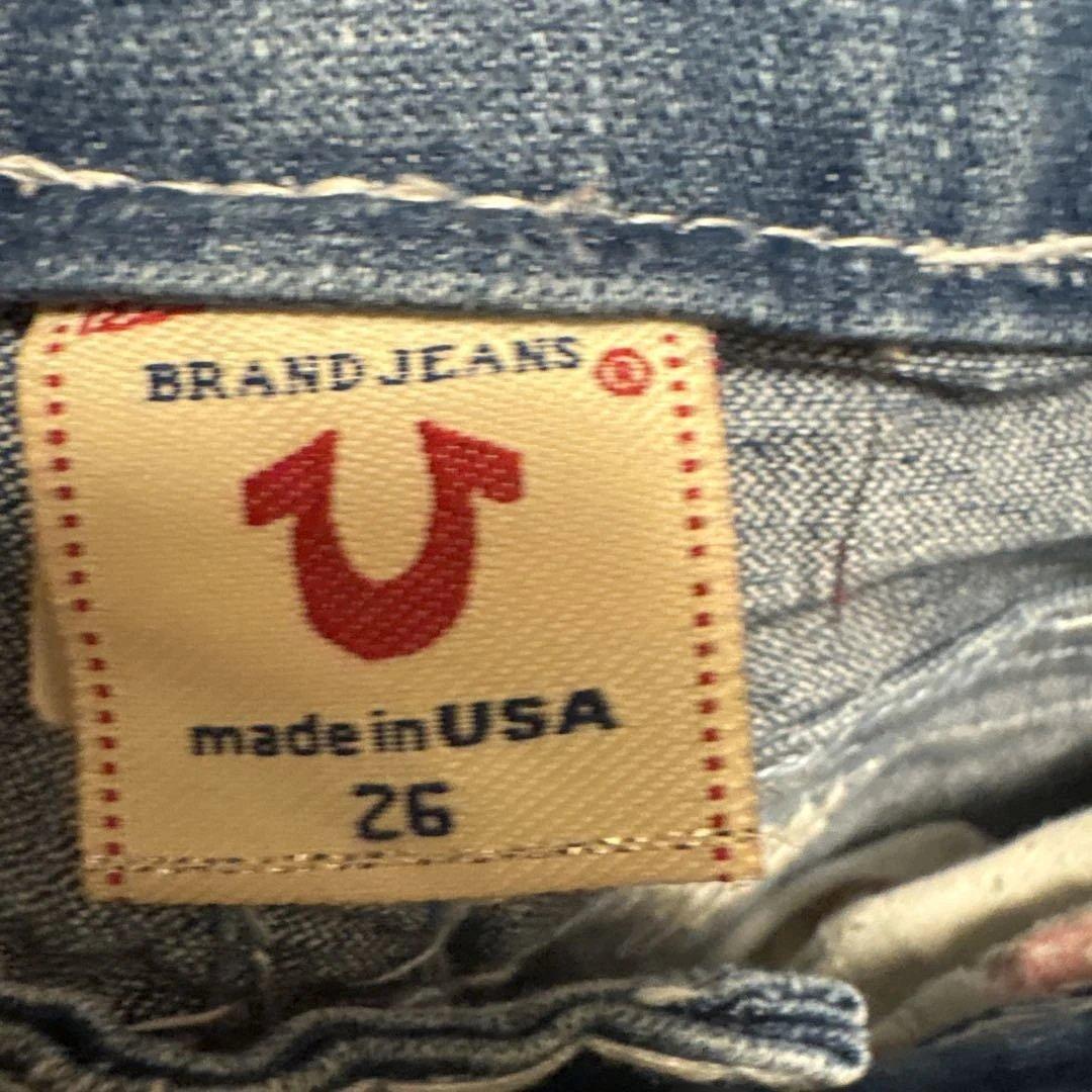 TRUE RELIGION ストレートブルーデニムBIG T 白ステッチ　正規品