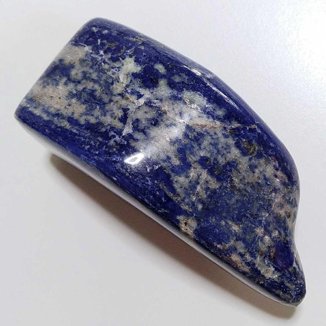⑨126g 高品質 アフガニスタン産 ラピスラズリ 原石 まるで新幹線 イルカ