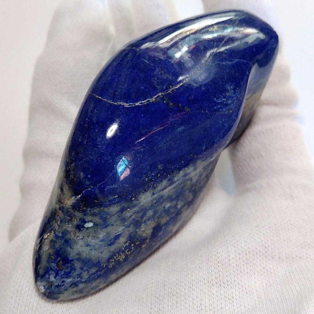 ⑨126g 高品質 アフガニスタン産 ラピスラズリ 原石 まるで新幹線 イルカ