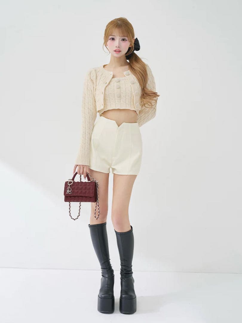 新品 ダーリッチ DRチャームチョコレートハンドバッグ ボルドー バレンタイン