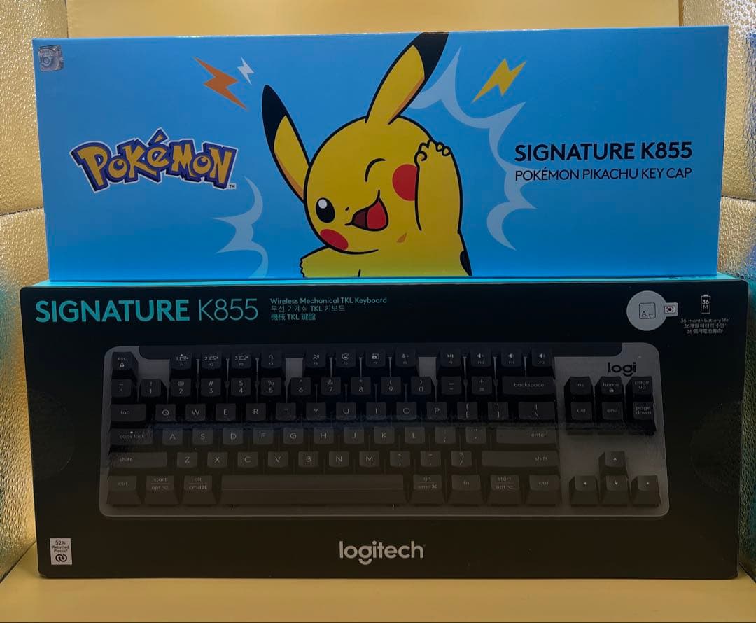 韓国限定 Logitech×ポケモン K855 無線キーボード ピカチュウ 新品