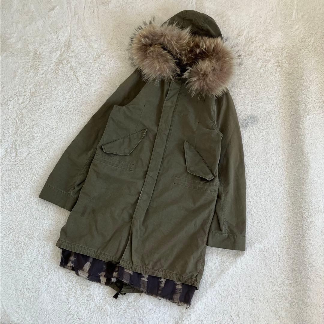 完売品 SASQUATCHfabrix. 裏地ブリーチ加工 モッズコート