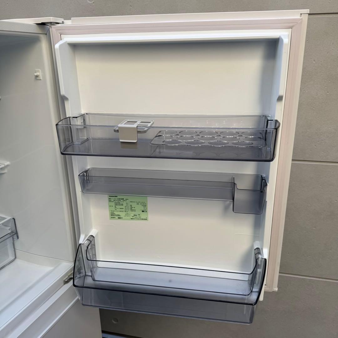 253⭐️2024年製美品★東芝　冷蔵庫　大型　3ドア　自動製氷　ホワイト
