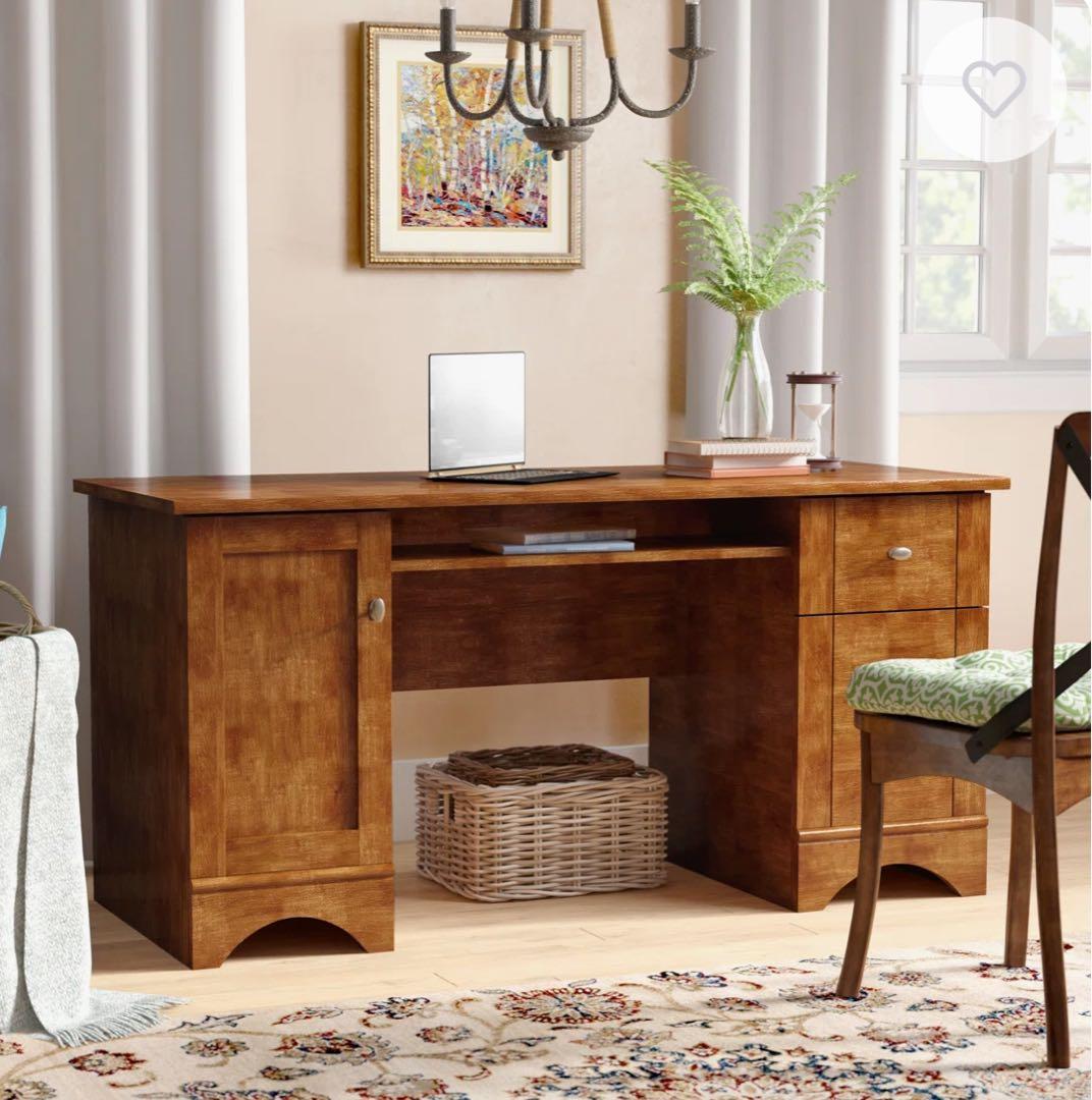 木製 パソコンデスク 机　引き出し、収納付き