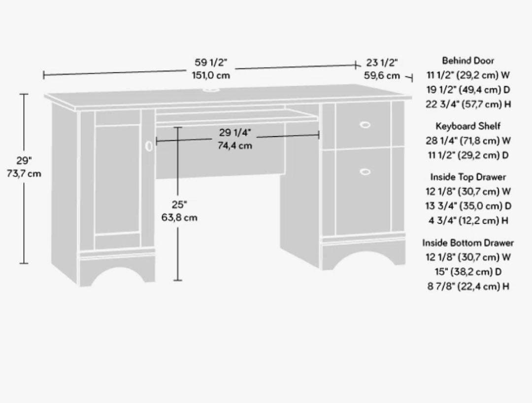 木製 パソコンデスク 机　引き出し、収納付き