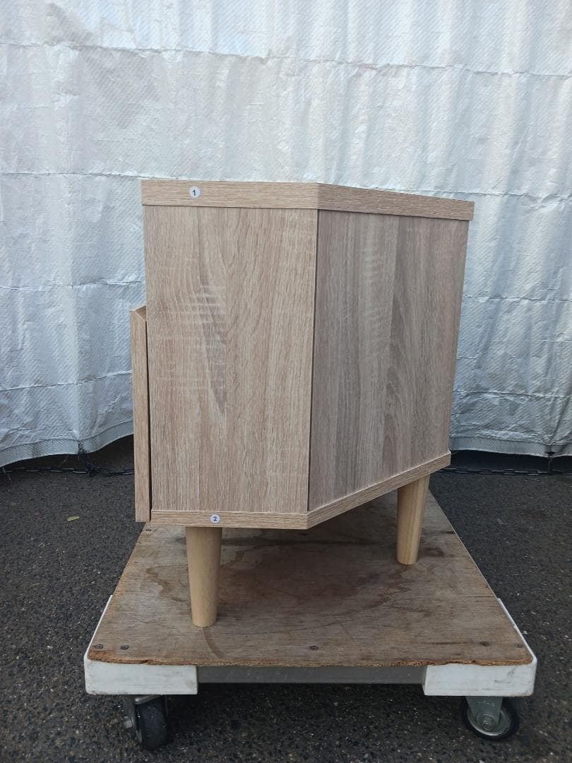 ナチュラルウッド テレビ台 超美品 二段収納付！幅80cm