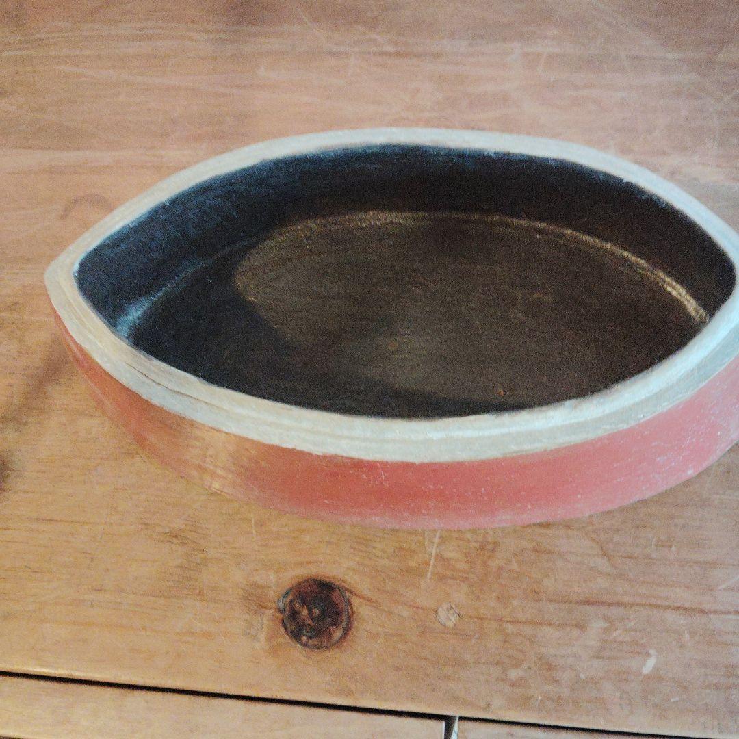 ドーム型陶器収納容器 赤と白