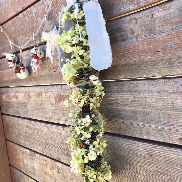 ユーカリ紫陽花ガーランド