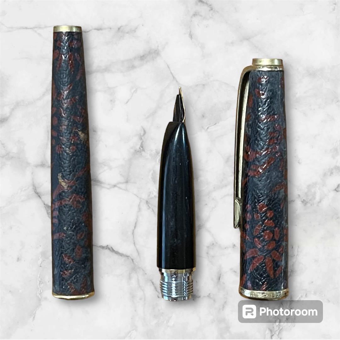 プラチナ 万年筆 レザー ラップ 18K ゴールド ペン先
