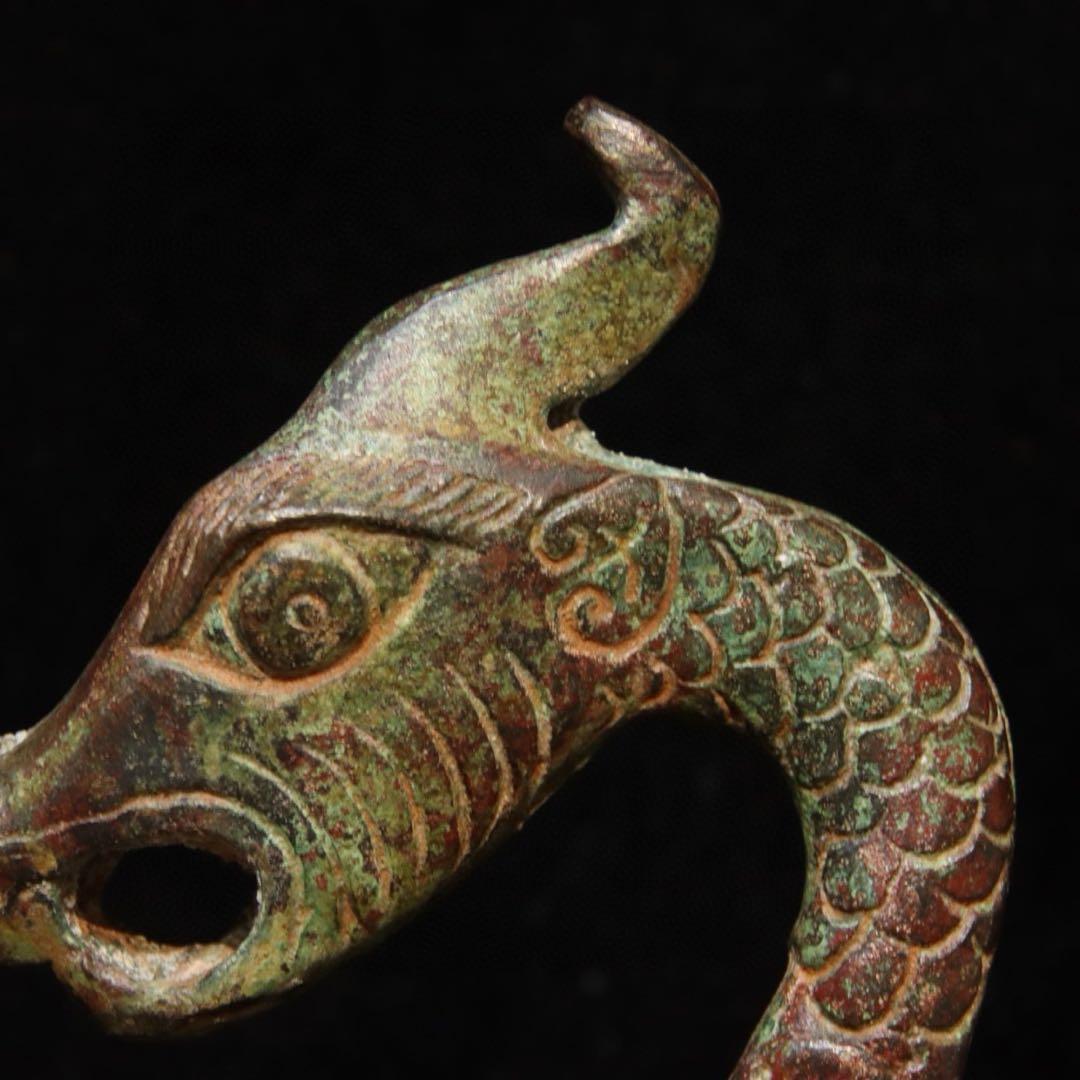 縁起物　古美術　双龍吊鐘 青銅製置物 インテリア　時代物