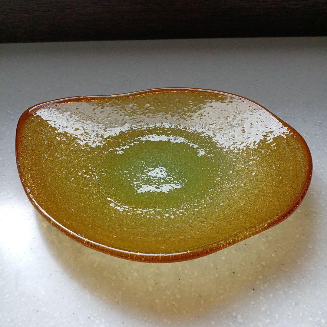 稲嶺盛吉　琉球ガラス　ガラス皿