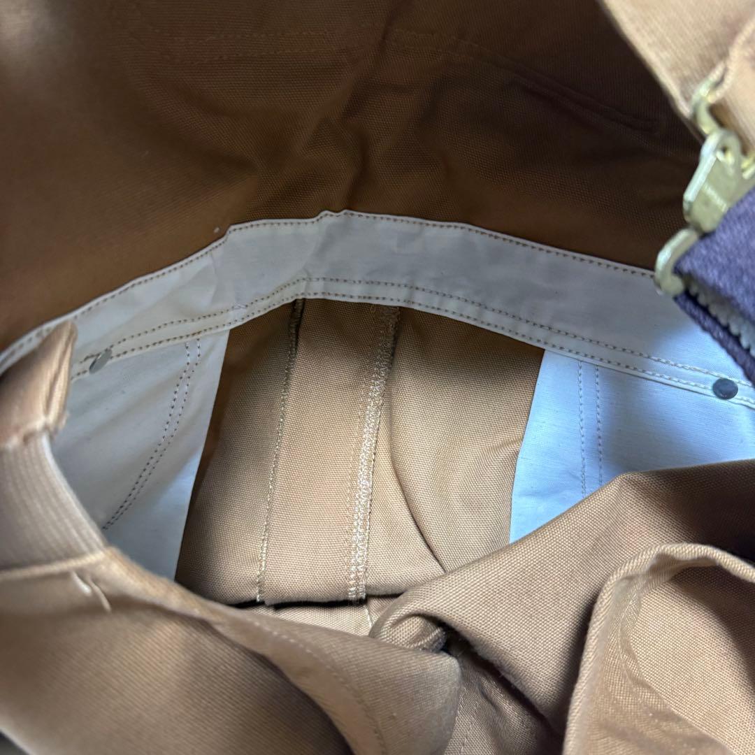 美品　カーハート　メキシコ製　ダック地オーバーオール　　ブラウン36×32