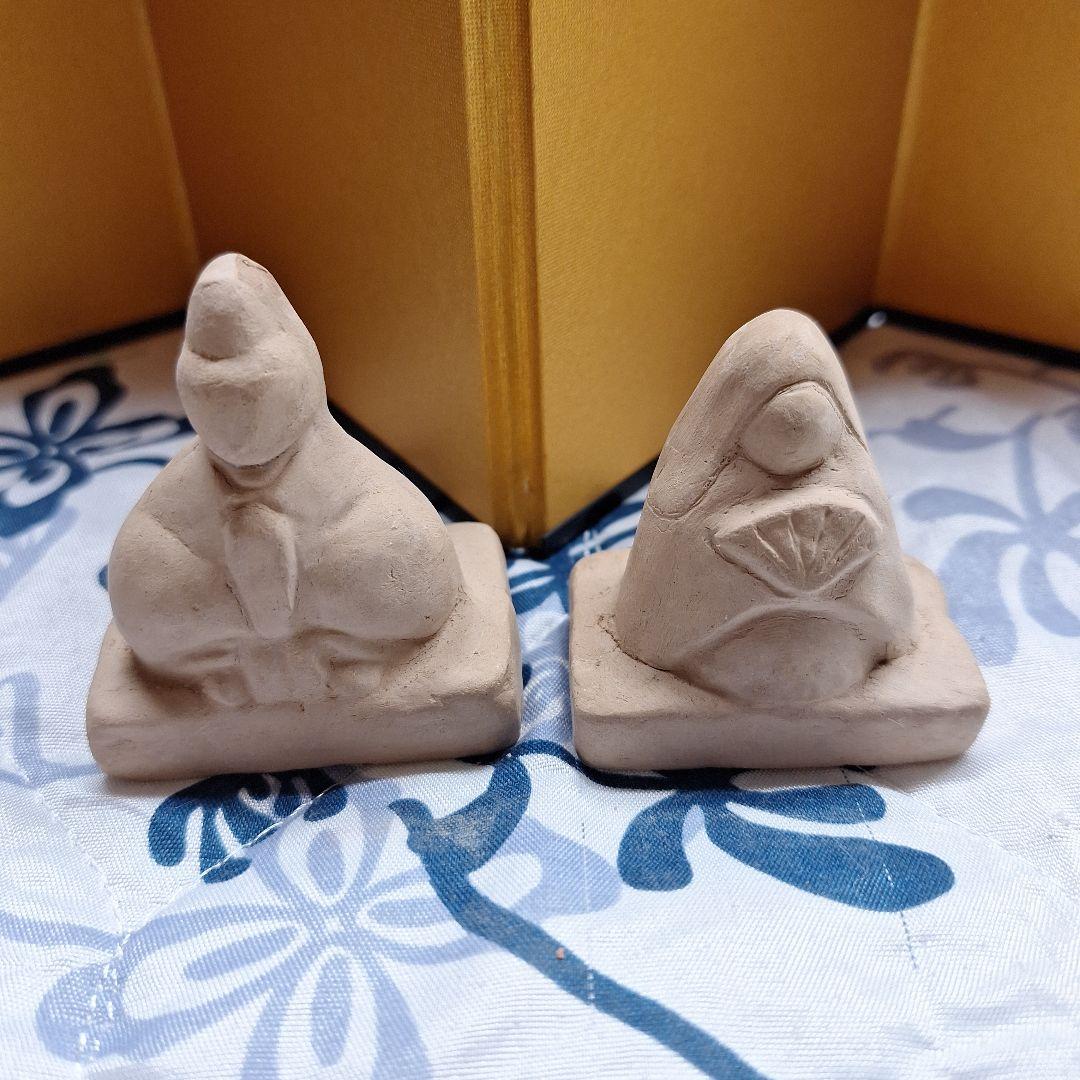 一重孔希　陶製　小型　雛人形