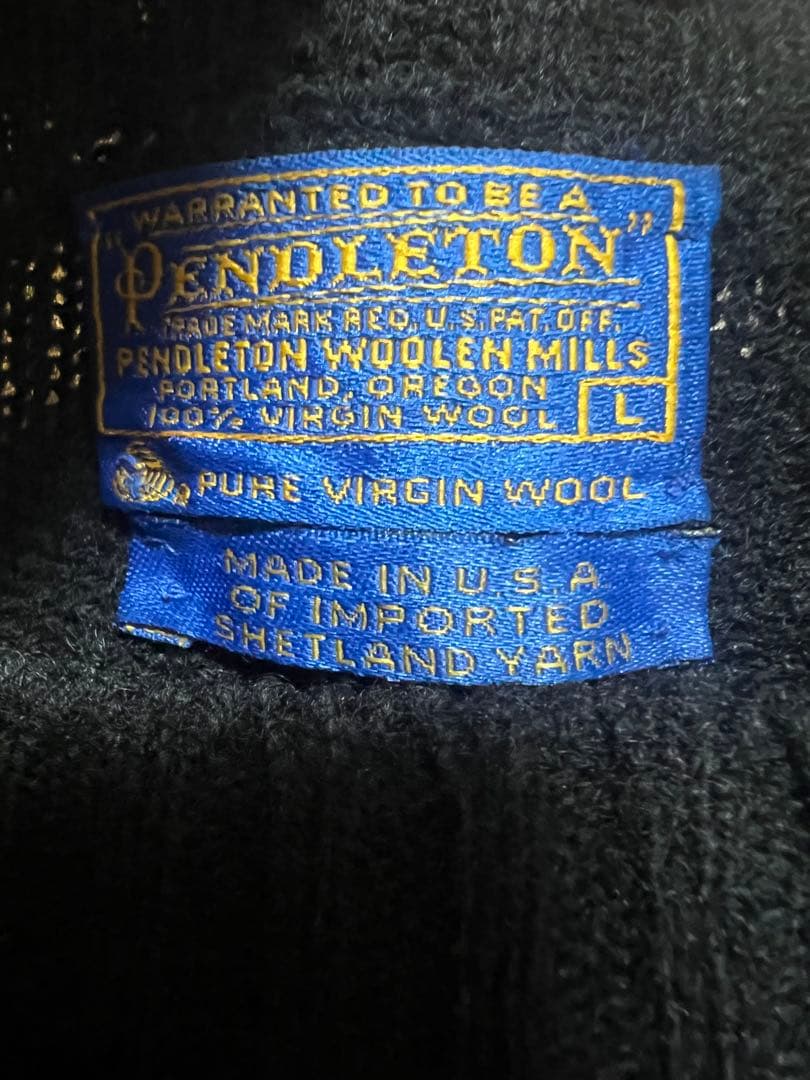 Pendleton vintage knit black usa製 L