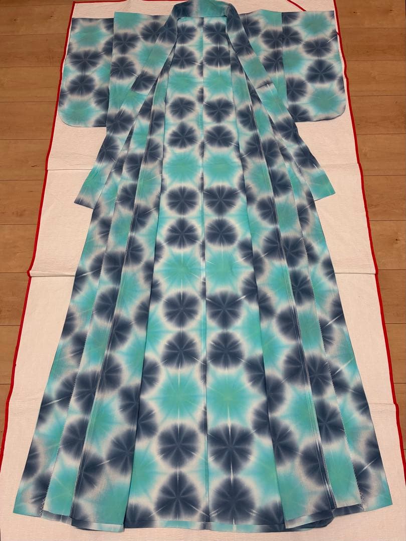 8の日セール　浴衣　雪花絞り　シャーベットカラー　裄67cm