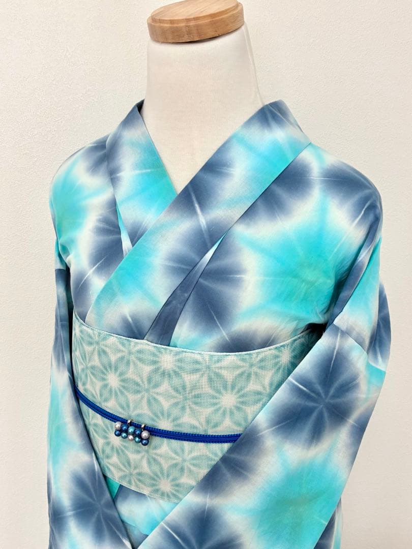 8の日セール　浴衣　雪花絞り　シャーベットカラー　裄67cm