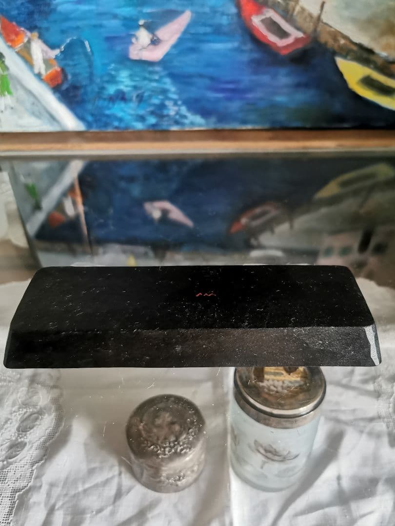 三谷龍二 黒漆 端正な細長深皿 角皿 木彫り漆塗り 美しいノミの目跡 作家物