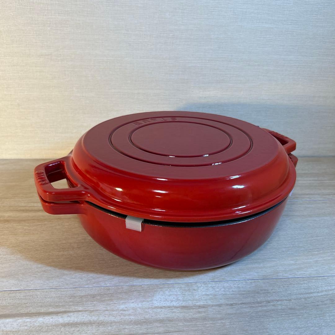STAUB ストウブ　スキヤキ　グリルパン　26cm チェリー　鍋　両手鍋