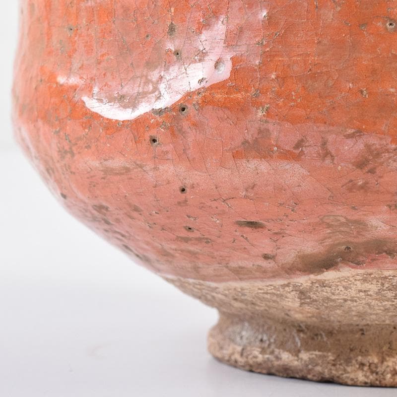 茶道具　楽吉左衛門　左入作　赤楽茶碗　九代　大樋長左衛門極め箱　V　R7631