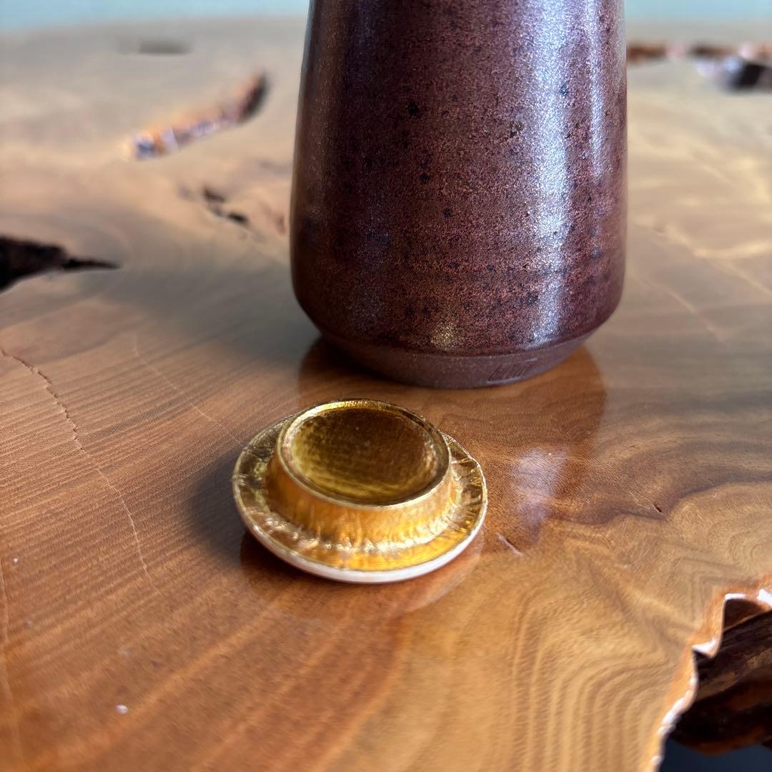 模唐澤茶入 笹田有祥造 茶道具 共箱 仕覆付き