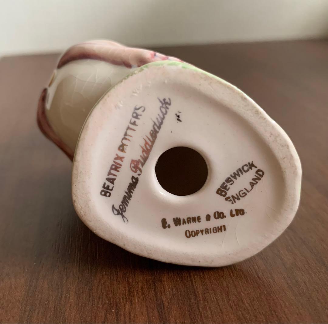 ピーターラビット ジマイマときつねの紳士 フィギュリン BP-2ゴールドオーバル